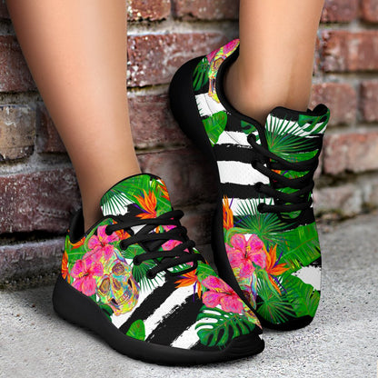 Aloha Skull Striped Pattern Print Sport Shoes GearFrost
