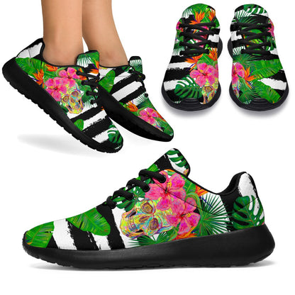 Aloha Skull Striped Pattern Print Sport Shoes GearFrost