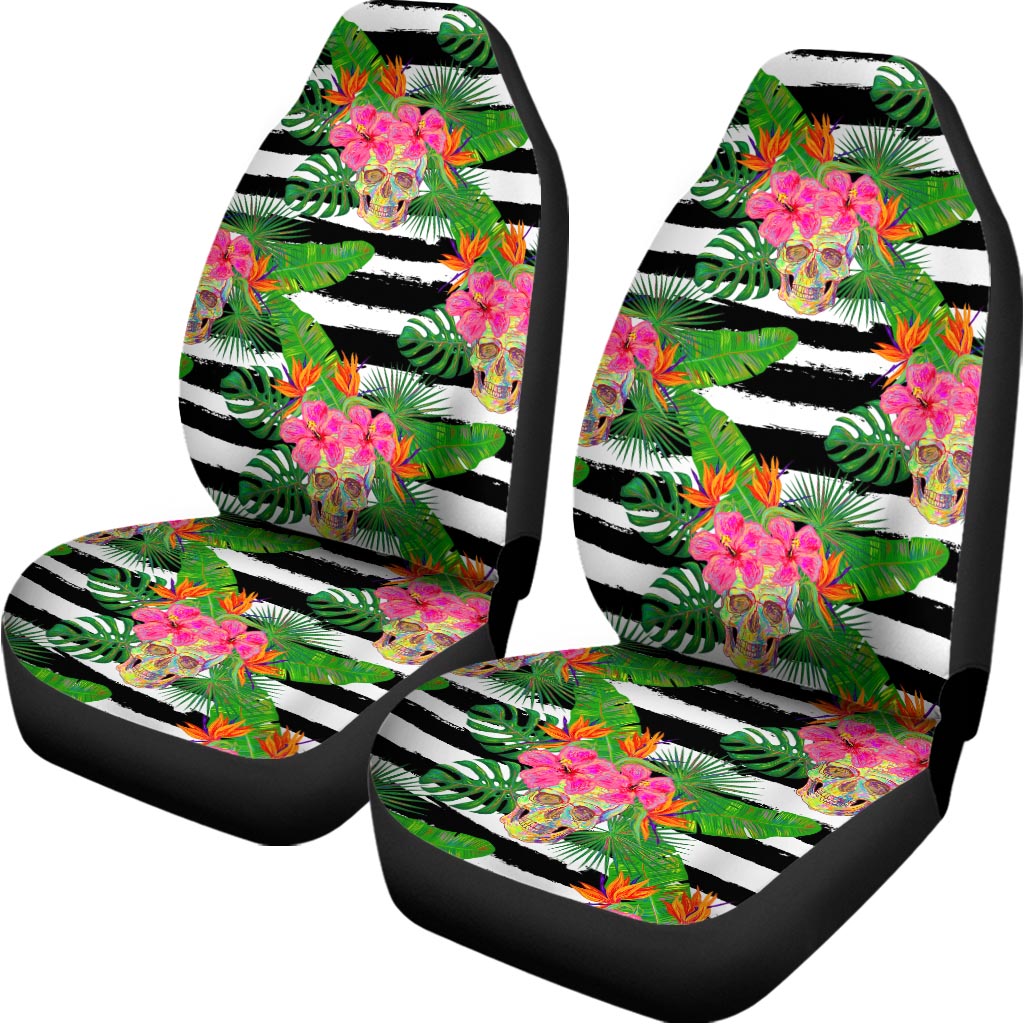 Aloha Skull Striped Pattern Print Universal Fit Car Seat Covers
