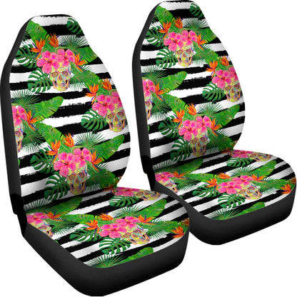 Aloha Skull Striped Pattern Print Universal Fit Car Seat Covers