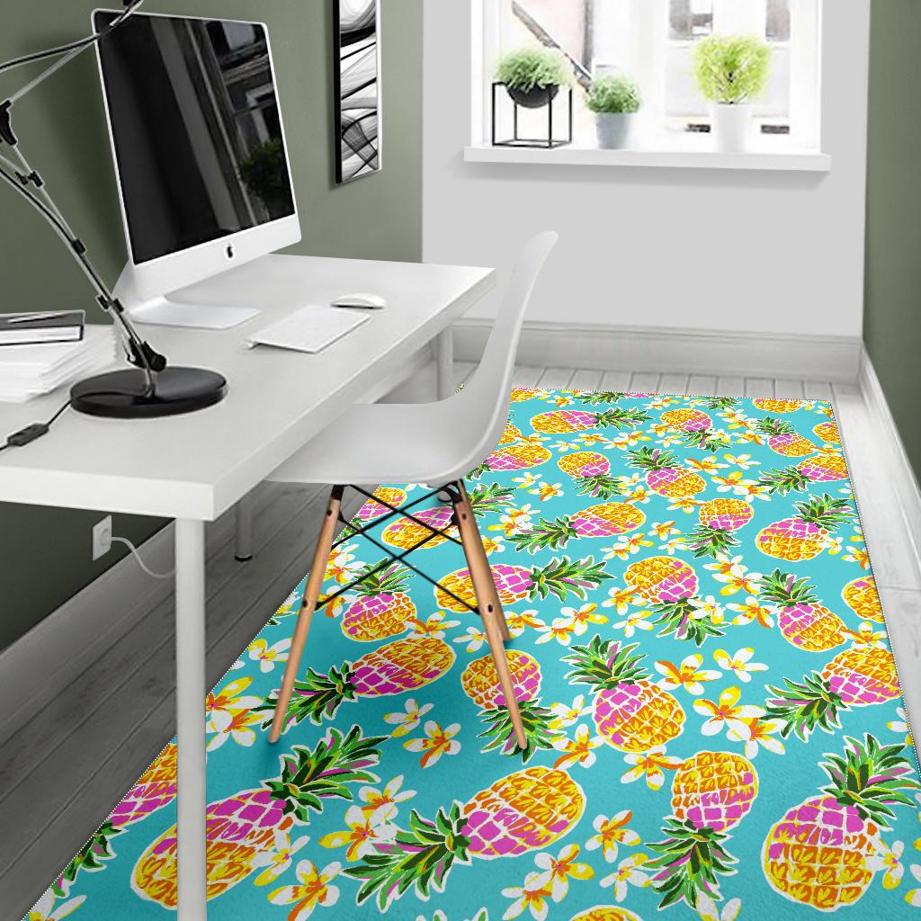 Aloha Summer Pineapple Pattern Print Area Rug GearFrost