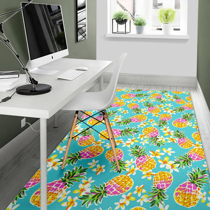 Aloha Summer Pineapple Pattern Print Area Rug GearFrost