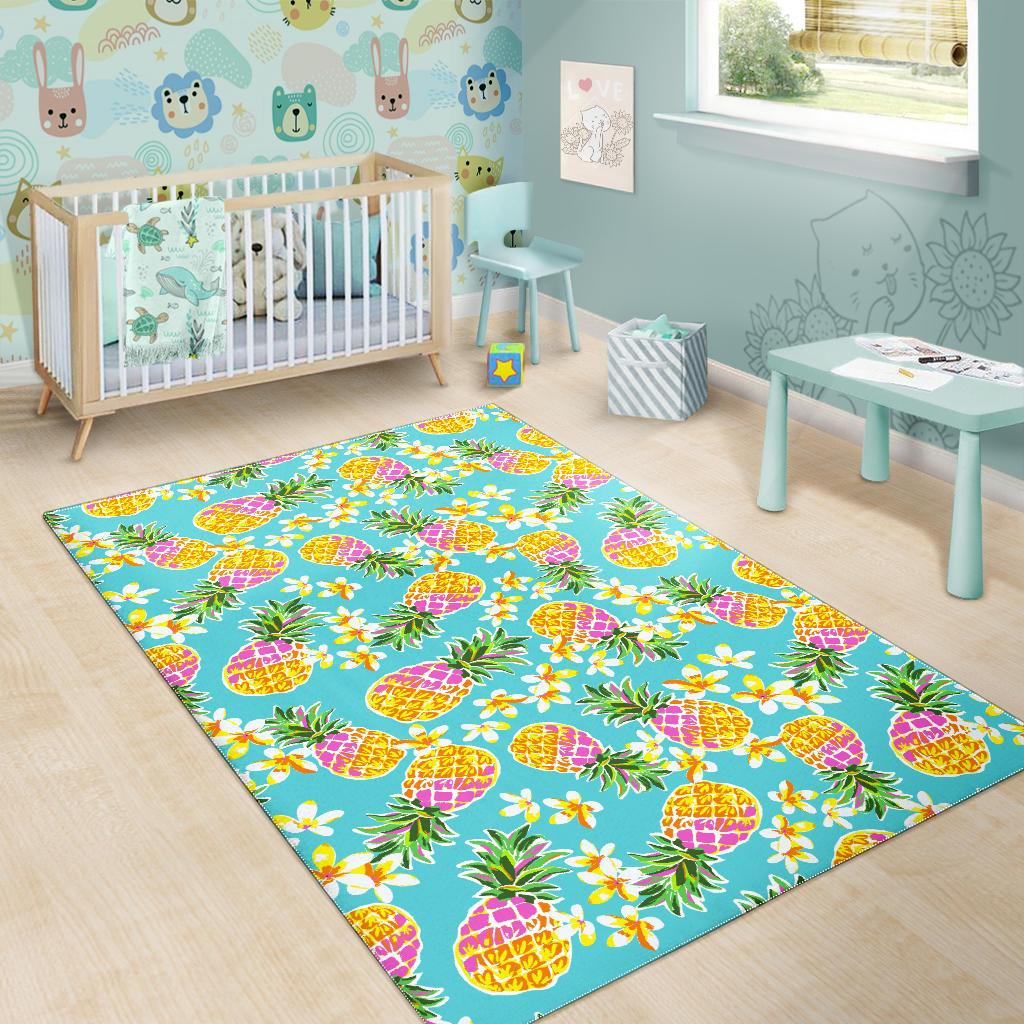 Aloha Summer Pineapple Pattern Print Area Rug GearFrost
