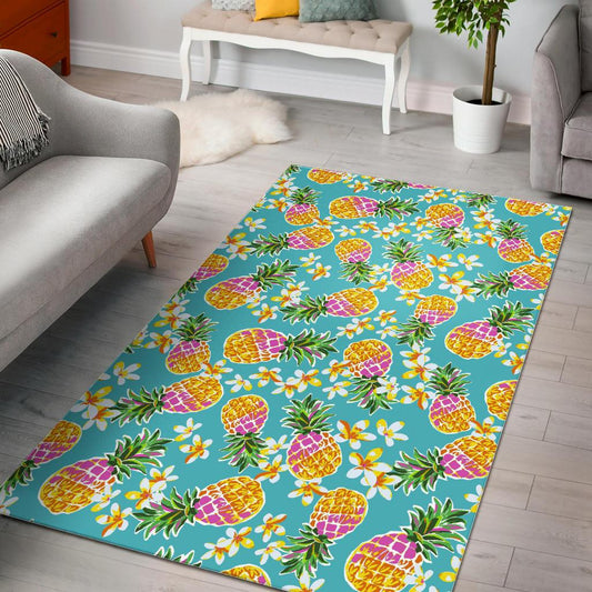 Aloha Summer Pineapple Pattern Print Area Rug GearFrost
