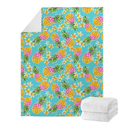 Aloha Summer Pineapple Pattern Print Blanket
