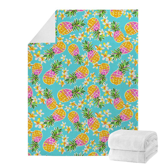 Aloha Summer Pineapple Pattern Print Blanket