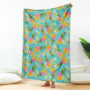 Aloha Summer Pineapple Pattern Print Blanket