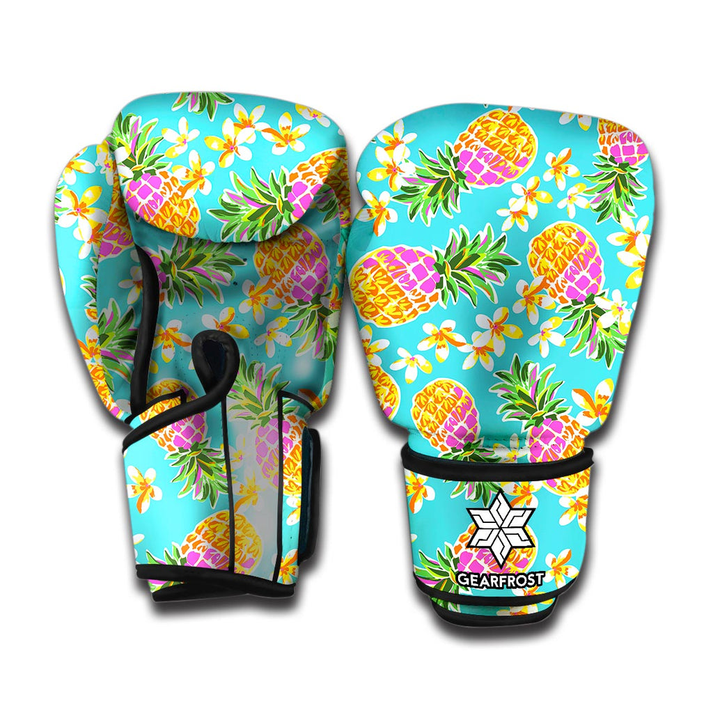 Aloha Summer Pineapple Pattern Print Boxing Gloves