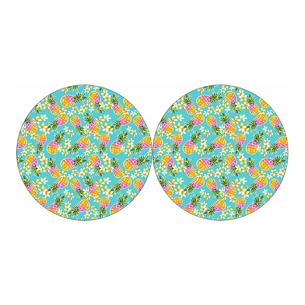 Aloha Summer Pineapple Pattern Print Car Coasters