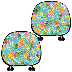 Aloha Summer Pineapple Pattern Print Car Headrest Covers