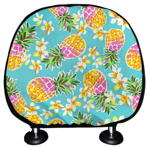 Aloha Summer Pineapple Pattern Print Car Headrest Covers