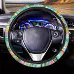 Aloha Summer Pineapple Pattern Print Car Steering Wheel Cover