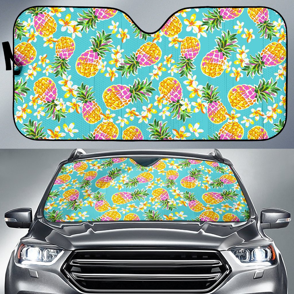 Aloha Summer Pineapple Pattern Print Car Sun Shade GearFrost