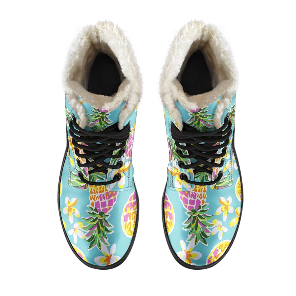 Aloha Summer Pineapple Pattern Print Comfy Boots GearFrost