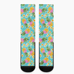 Aloha Summer Pineapple Pattern Print Crew Socks