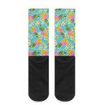 Aloha Summer Pineapple Pattern Print Crew Socks