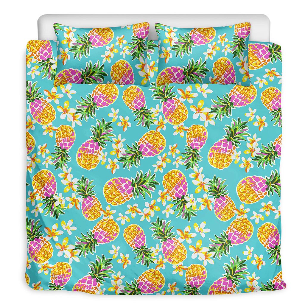 Aloha Summer Pineapple Pattern Print Duvet Cover Bedding Set