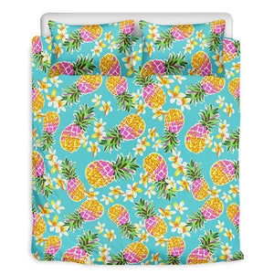 Aloha Summer Pineapple Pattern Print Duvet Cover Bedding Set