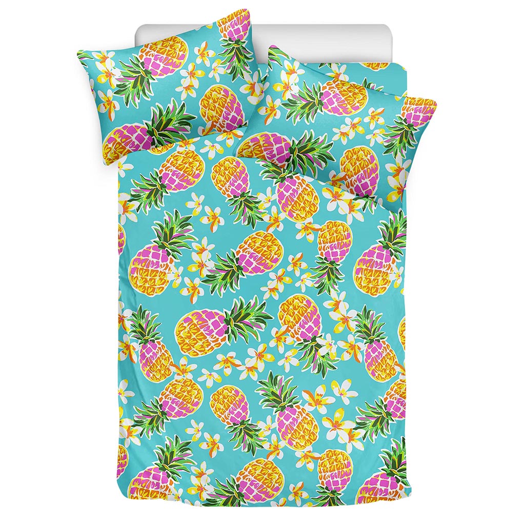Aloha Summer Pineapple Pattern Print Duvet Cover Bedding Set