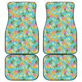 Aloha Summer Pineapple Pattern Print Front and Back Car Floor Mats