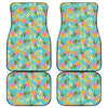 Aloha Summer Pineapple Pattern Print Front and Back Car Floor Mats