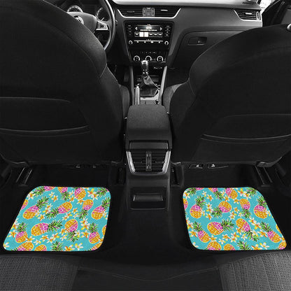 Aloha Summer Pineapple Pattern Print Front and Back Car Floor Mats