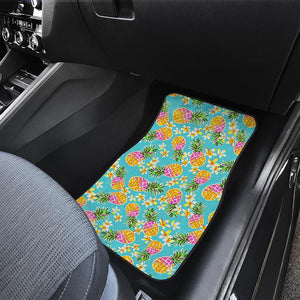 Aloha Summer Pineapple Pattern Print Front and Back Car Floor Mats
