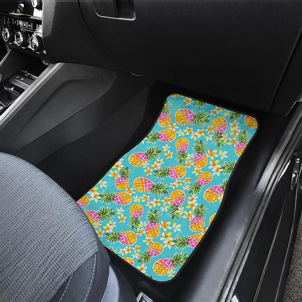 Aloha Summer Pineapple Pattern Print Front Car Floor Mats