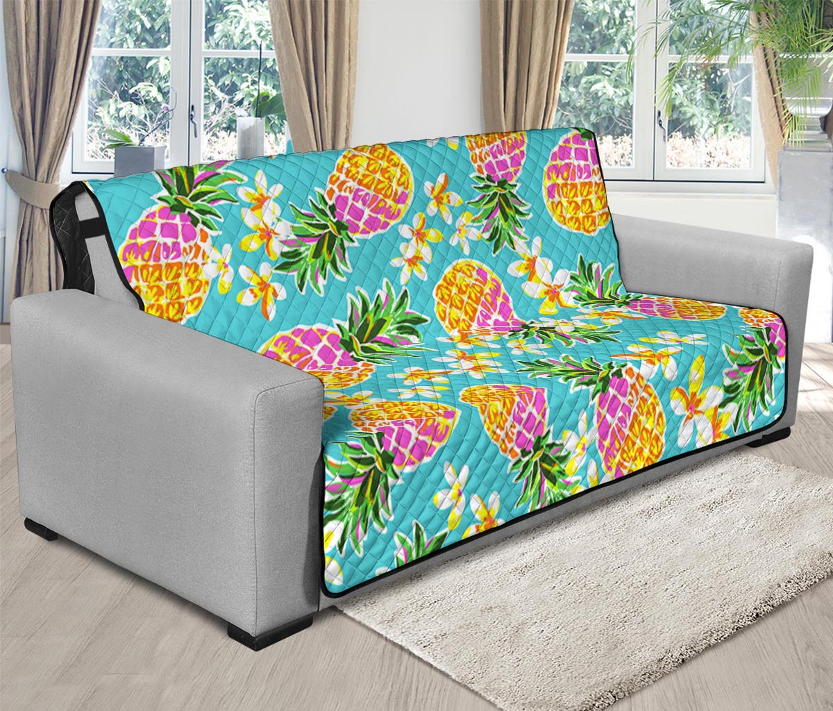 Aloha Summer Pineapple Pattern Print Futon Protector