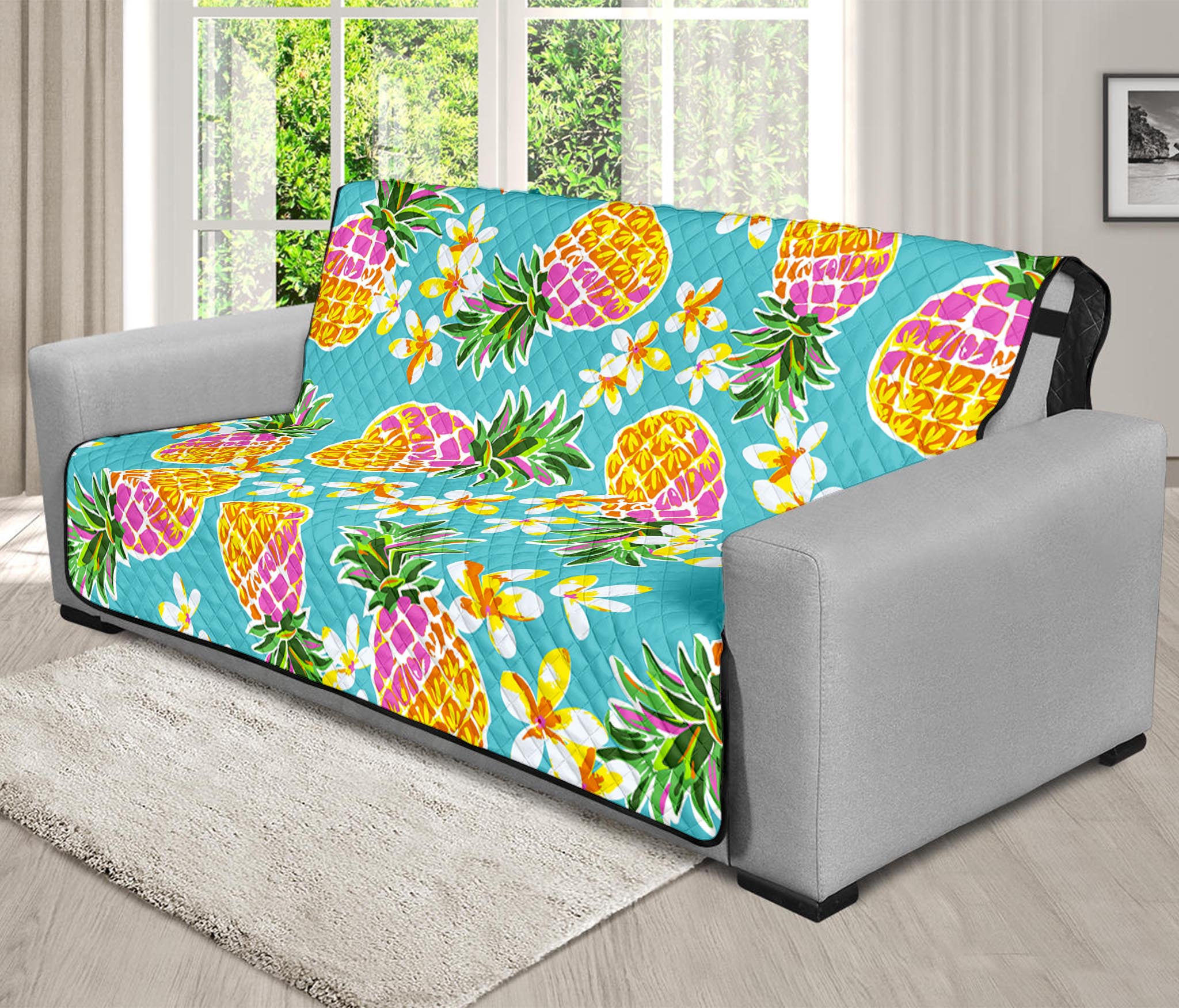 Aloha Summer Pineapple Pattern Print Futon Protector