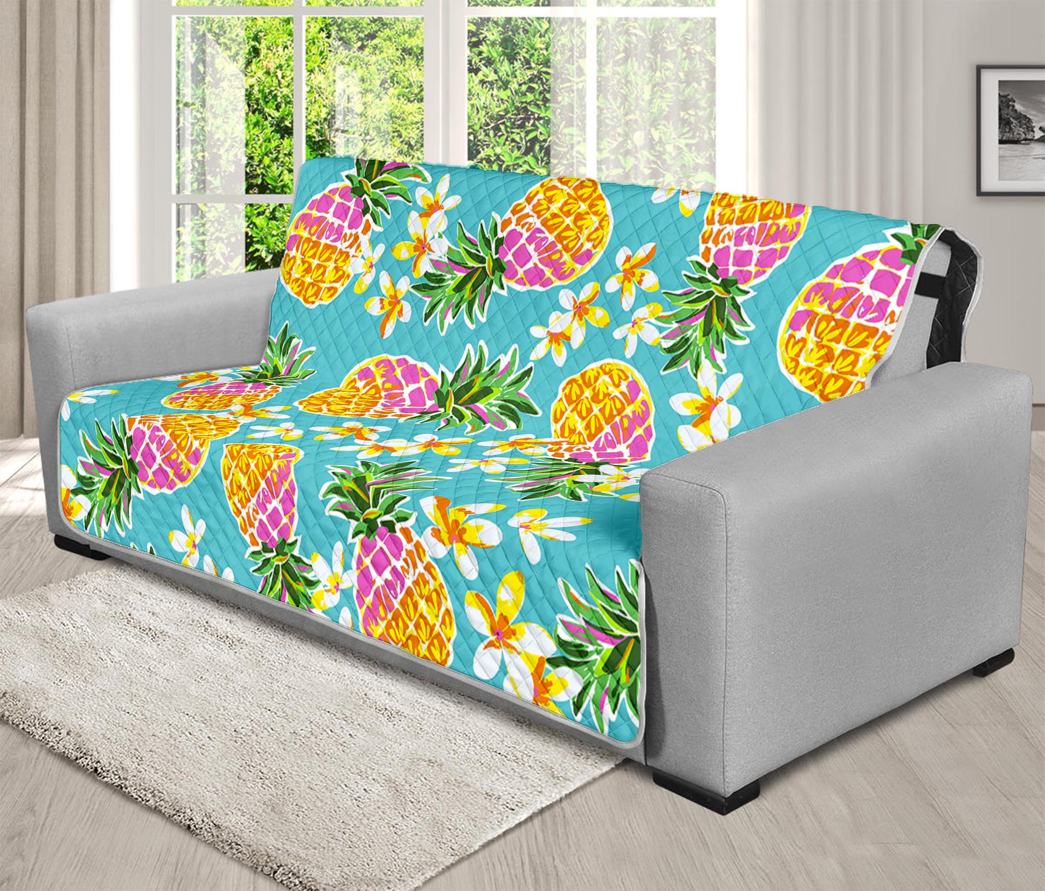 Aloha Summer Pineapple Pattern Print Futon Protector