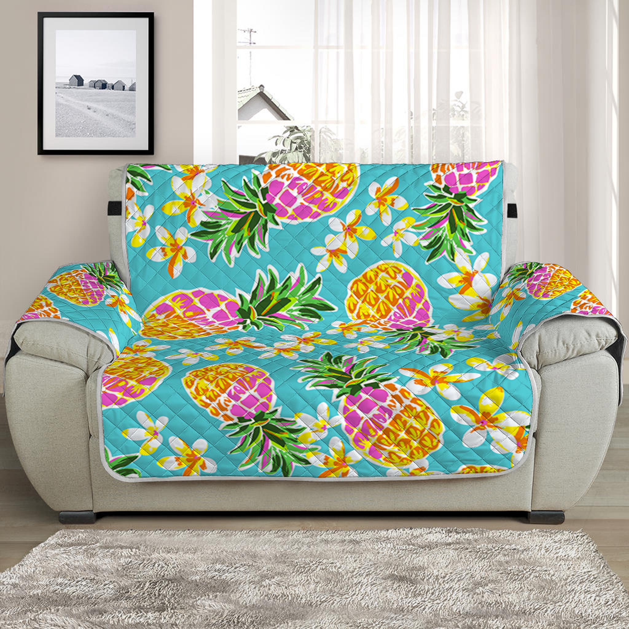 Aloha Summer Pineapple Pattern Print Half Sofa Protector