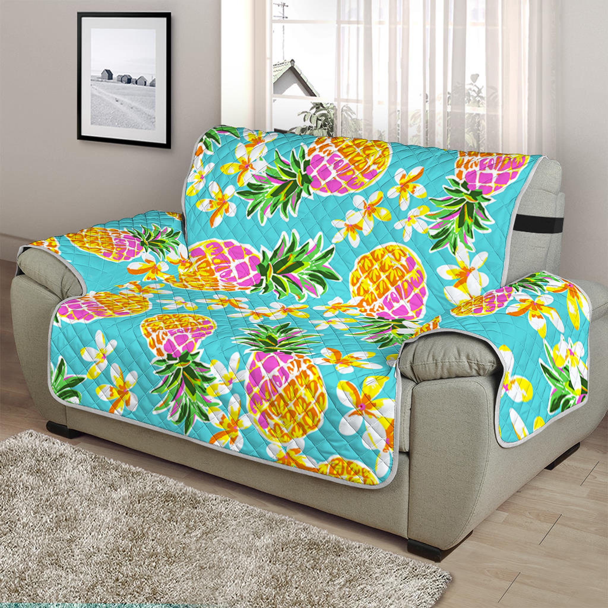 Aloha Summer Pineapple Pattern Print Half Sofa Protector