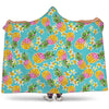 Aloha Summer Pineapple Pattern Print Hooded Blanket