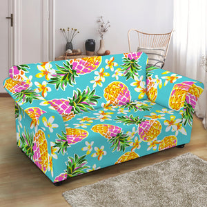 Aloha Summer Pineapple Pattern Print Loveseat Slipcover