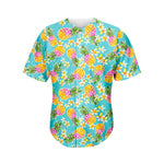 Aloha Summer Pineapple Pattern Print Men's Baseball Jersey