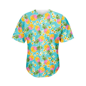 Aloha Summer Pineapple Pattern Print Men's Baseball Jersey