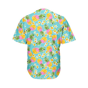 Aloha Summer Pineapple Pattern Print Men's Baseball Jersey