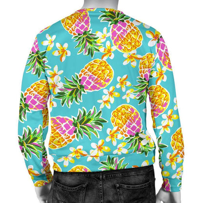 Aloha Summer Pineapple Pattern Print Men's Crewneck Sweatshirt GearFrost