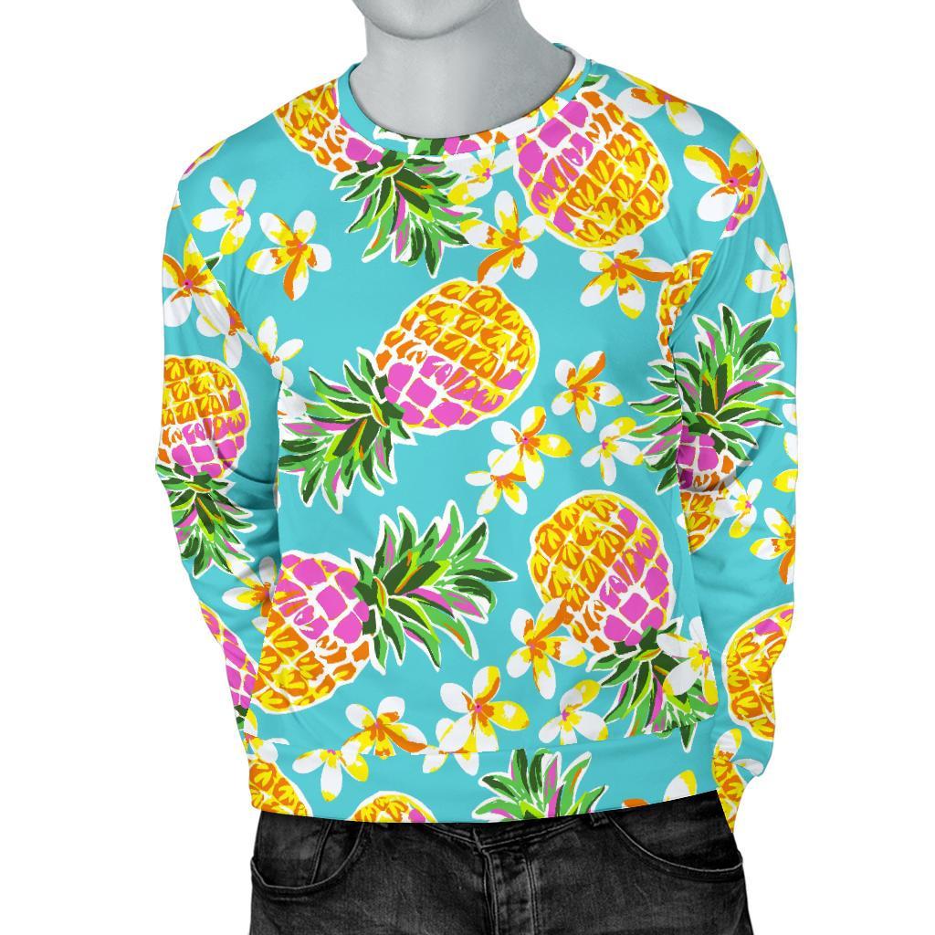 Aloha Summer Pineapple Pattern Print Men's Crewneck Sweatshirt GearFrost