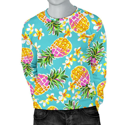 Aloha Summer Pineapple Pattern Print Men's Crewneck Sweatshirt GearFrost