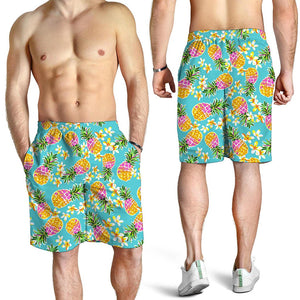 Aloha Summer Pineapple Pattern Print Men's Shorts