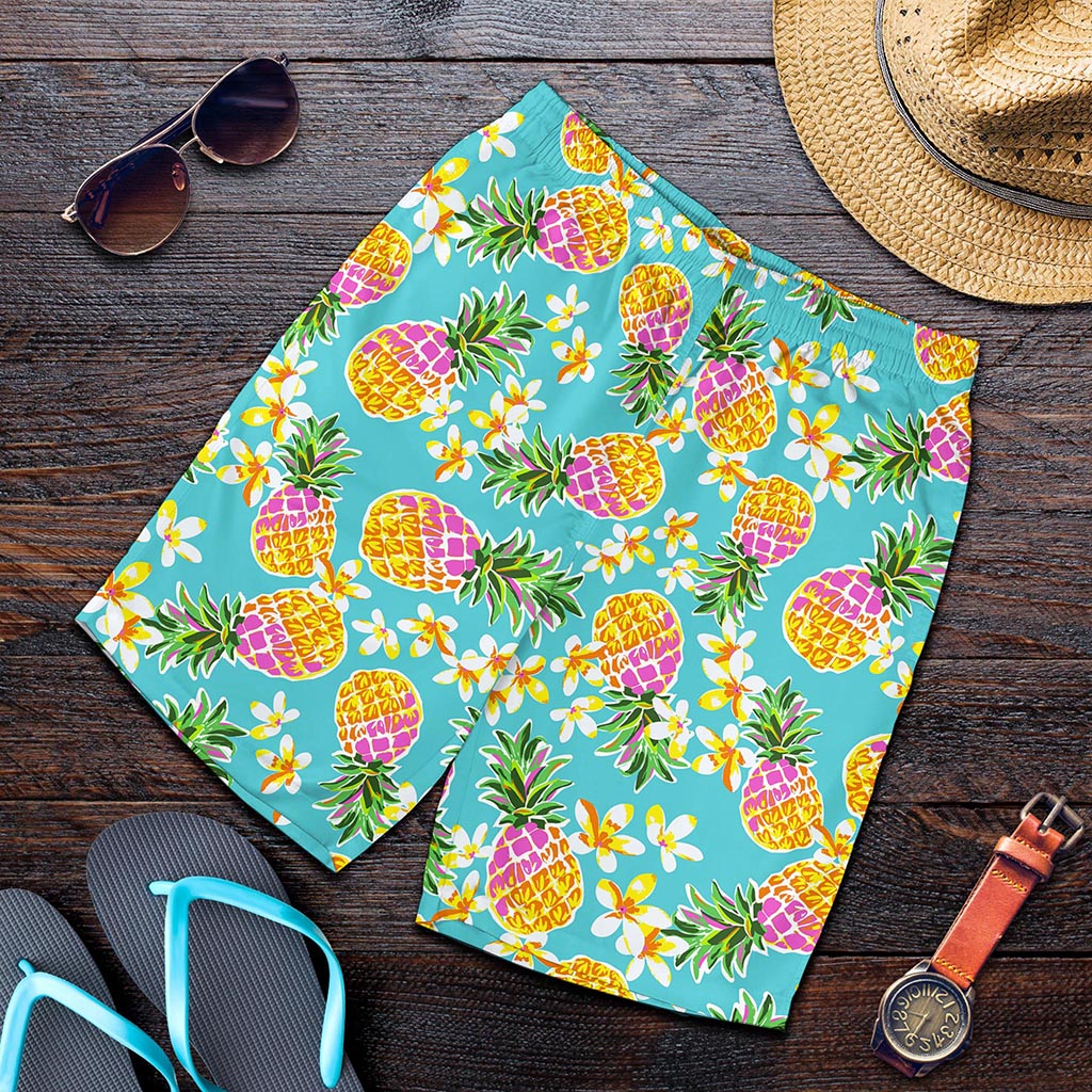 Aloha Summer Pineapple Pattern Print Men's Shorts