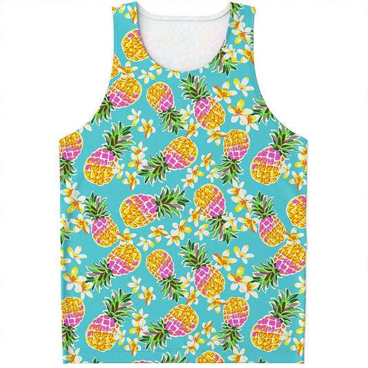 Aloha Summer Pineapple Pattern Print Men's Tank Top