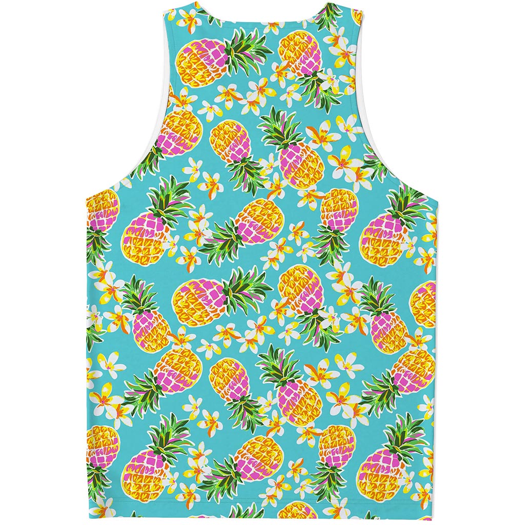 Aloha Summer Pineapple Pattern Print Men's Tank Top