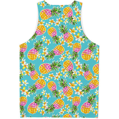 Aloha Summer Pineapple Pattern Print Men's Tank Top