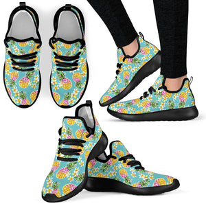 Aloha Summer Pineapple Pattern Print Mesh Knit Shoes GearFrost