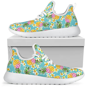 Aloha Summer Pineapple Pattern Print Mesh Knit Shoes GearFrost