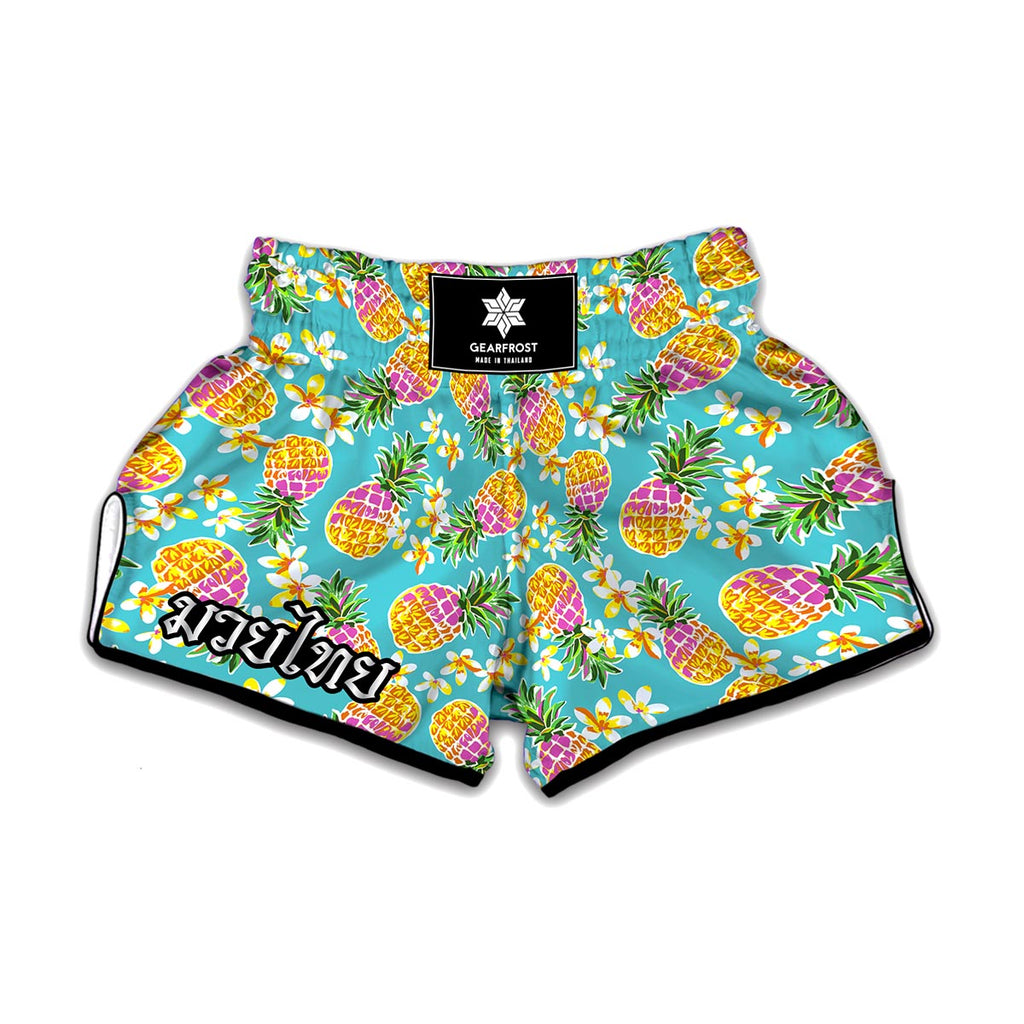 Aloha Summer Pineapple Pattern Print Muay Thai Boxing Shorts