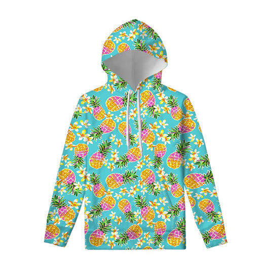 Aloha Summer Pineapple Pattern Print Pullover Hoodie